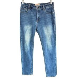 LONGJOHN & SONS Straight Leg Jeans Men's Size 32x36 Machine Blue Stretch Casual